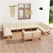 vidaXL Wood Garden Lounge Set in Brown/Cream