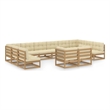 vidaXL Wood Garden Lounge Set in Brown/Cream