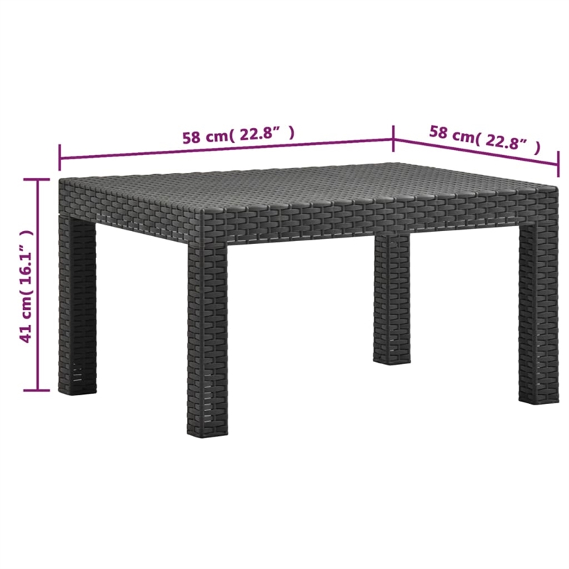 vidaXL 3 Piece Medium Garden Lounge Set in Anthracite