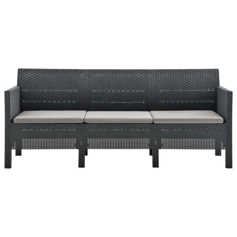 vidaXL 3 Piece Medium Garden Lounge Set in Anthracite