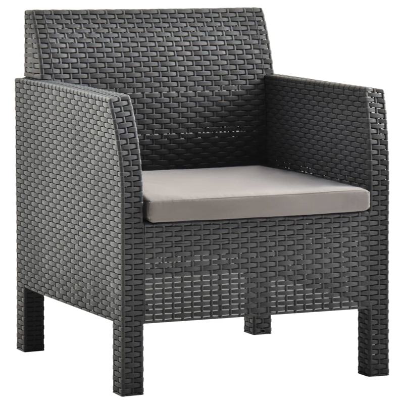 vidaXL 3 Piece Medium Garden Lounge Set in Anthracite