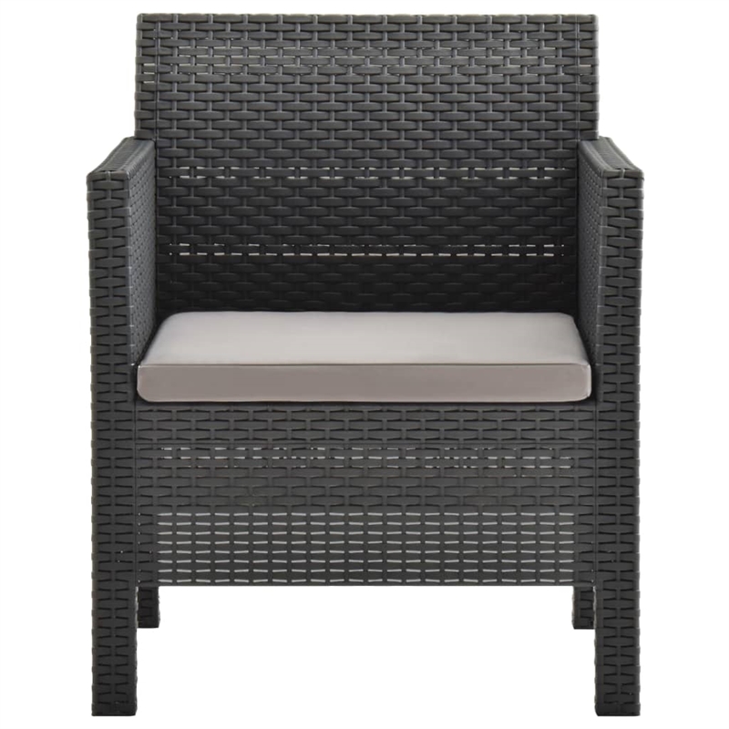 vidaXL 3 Piece Medium Garden Lounge Set in Anthracite