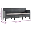 vidaXL 3 Piece Medium Garden Lounge Set in Anthracite