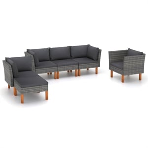 vidaXL 6 Piece Steel Garden Lounge Set in Gray