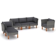 vidaXL 6 Piece Steel Garden Lounge Set in Gray