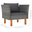 vidaXL 6 Piece Steel Garden Lounge Set in Gray