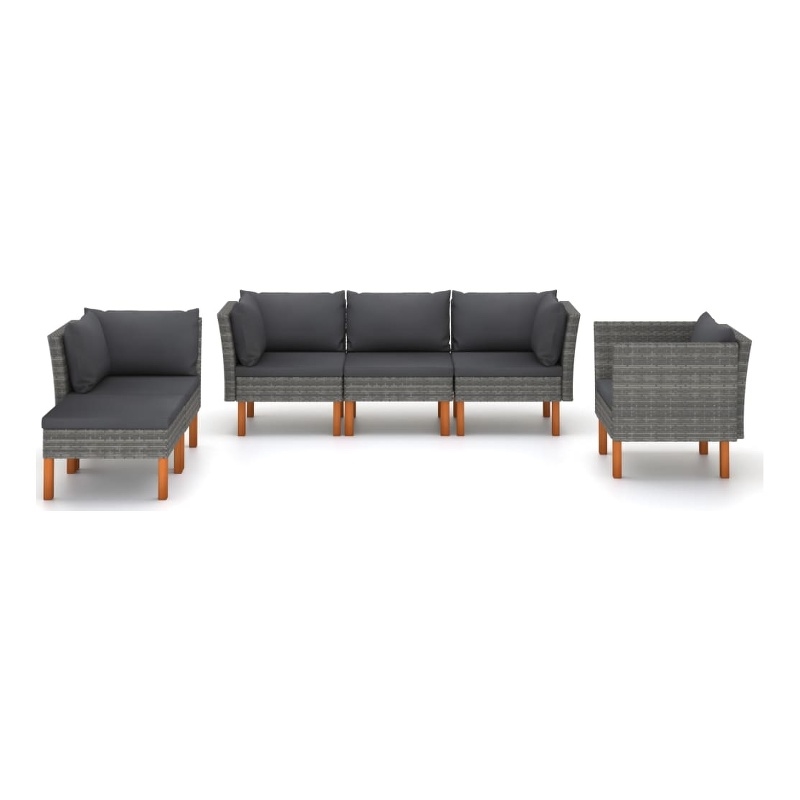vidaXL 6 Piece Steel Garden Lounge Set in Gray