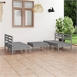 vidaXL 5 Piece Wood Small Garden Lounge Set in Gray