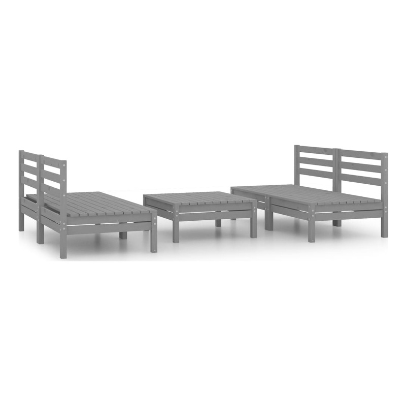 vidaXL 5 Piece Wood Small Garden Lounge Set in Gray