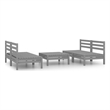 vidaXL 5 Piece Wood Small Garden Lounge Set in Gray