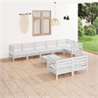 vidaXL 9 Piece Wood Small Garden Lounge Set in White