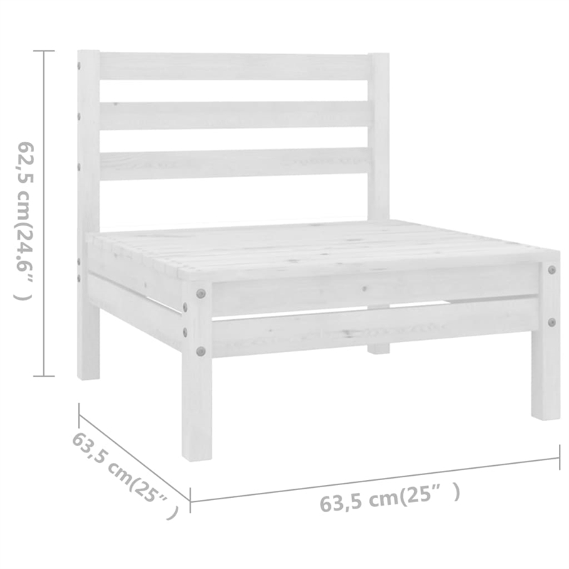 vidaXL 9 Piece Wood Small Garden Lounge Set in White