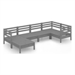 vidaXL 6 Piece Wood Large Garden Lounge Set in Gray