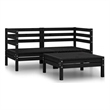 vidaXL Wood Garden Lounge Set in Black