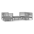 vidaXL 5 Piece Wood Small Garden Lounge Set in Gray