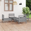 vidaXL 5 Piece Wood Garden Lounge Set in Gray