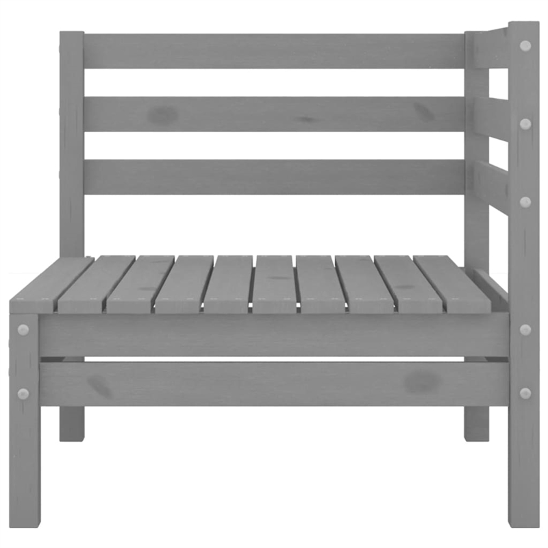 vidaXL 9 Piece Wood Large Garden Lounge Set in Gray