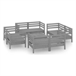 vidaXL 9 Piece Wood Large Garden Lounge Set in Gray