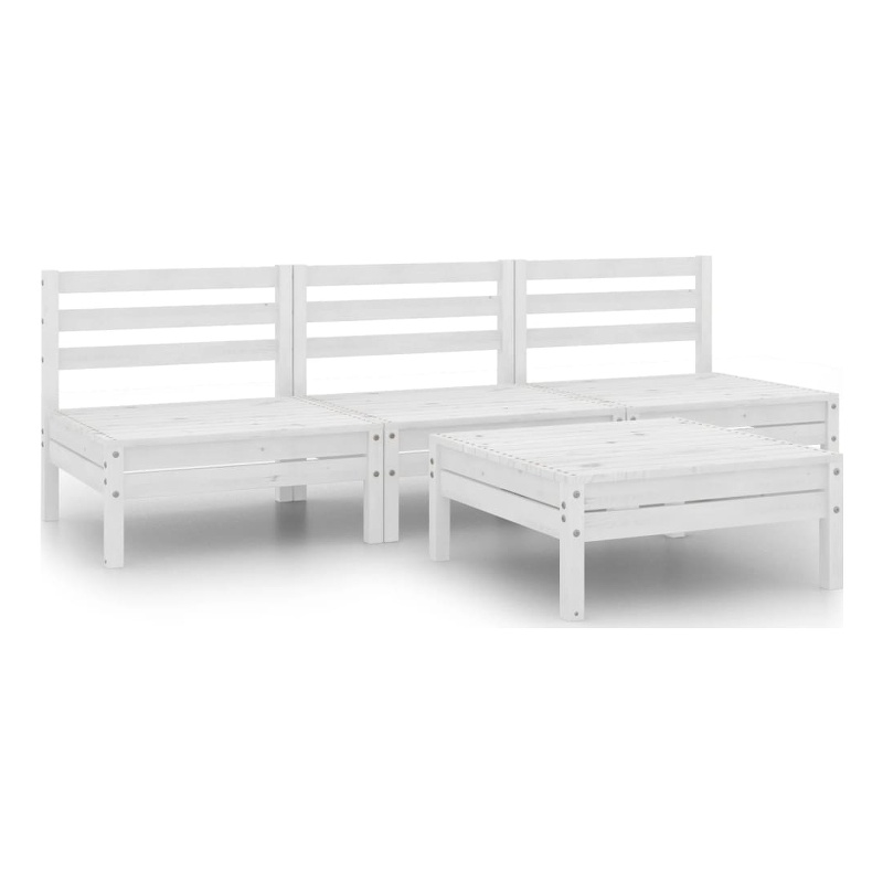 vidaXL Wood Garden Lounge Set in White