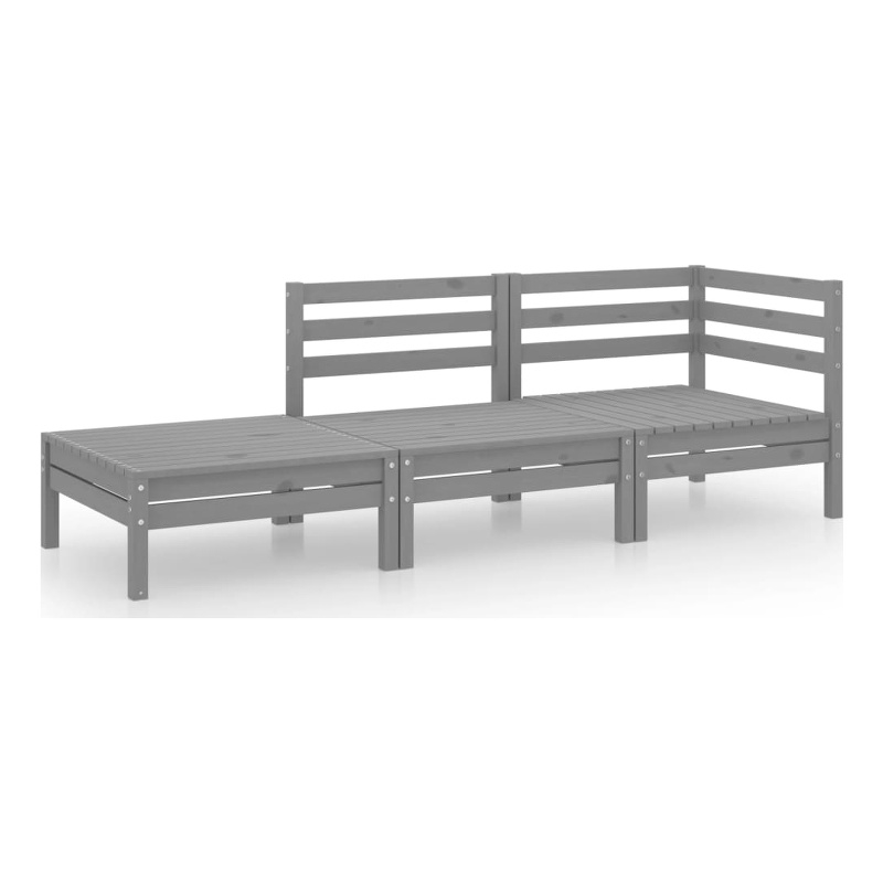 vidaXL Wood Medium Garden Lounge Set in Gray