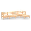 vidaXL 5 Piece Wood Small Garden Lounge Set in Natural