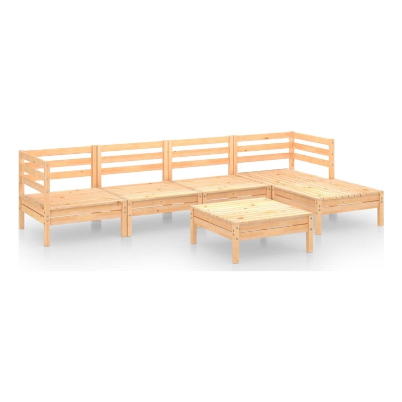 vidaXL Wood Medium Garden Lounge Set in Brown