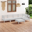 vidaXL Wood Large Garden Lounge Set in White