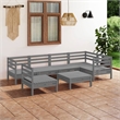 vidaXL 7 Piece Wood Garden Lounge Set in Gray
