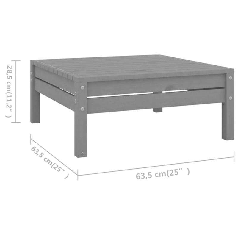 vidaXL 7 Piece Wood Garden Lounge Set in Gray