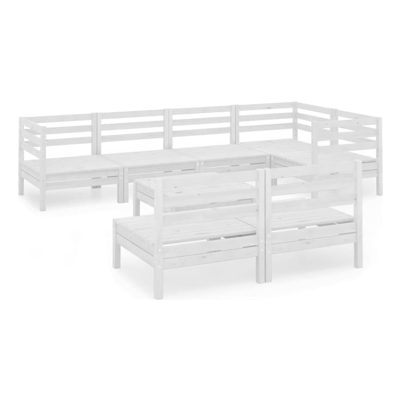 vidaXL 8 Piece Standard Garden Lounge Set in White