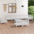 vidaXL Wood Large Garden Lounge Set in White