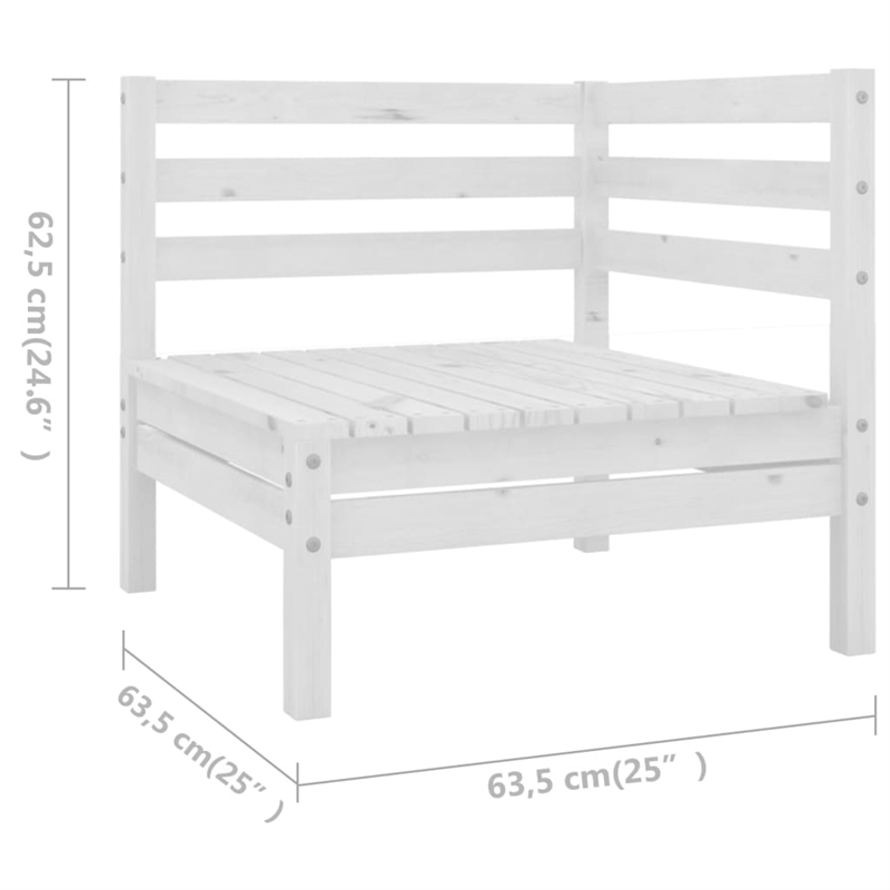 vidaXL Wood Large Garden Lounge Set in White