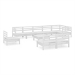 vidaXL Wood Large Garden Lounge Set in White