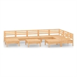 vidaXL 10 Piece Wood Large Garden Lounge Set in Natural