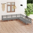 vidaXL 7 Piece Wood Large Garden Lounge Set in Gray