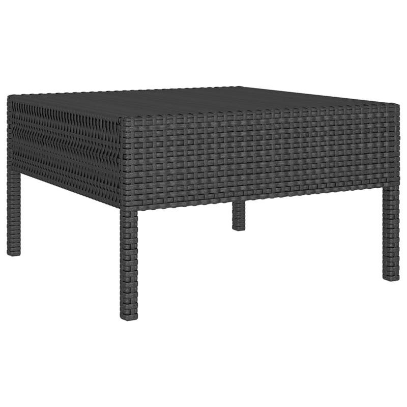 vidaXL 7 Piece Poly Rattan Small Garden Lounge Set in Black