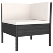 vidaXL 7 Piece Poly Rattan Small Garden Lounge Set in Black
