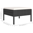 vidaXL 7 Piece Poly Rattan Small Garden Lounge Set in Black