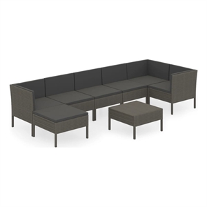 vidaXL 8 Piece Steel Garden Lounge Set in Gray/Anthracite