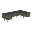 vidaXL 8 Piece Steel Large Garden Lounge Set in Gray