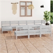 vidaXL 11 Piece Wood Large Garden Lounge Set in White