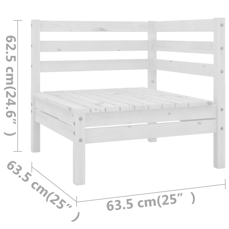 vidaXL 11 Piece Wood Large Garden Lounge Set in White