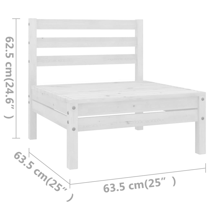 vidaXL 11 Piece Wood Large Garden Lounge Set in White