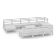 vidaXL 11 Piece Wood Large Garden Lounge Set in White
