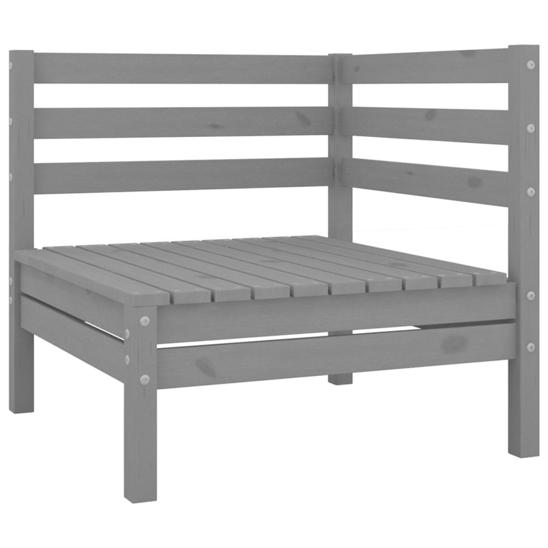 vidaXL 11 Piece Wood Large Garden Lounge Set in Gray