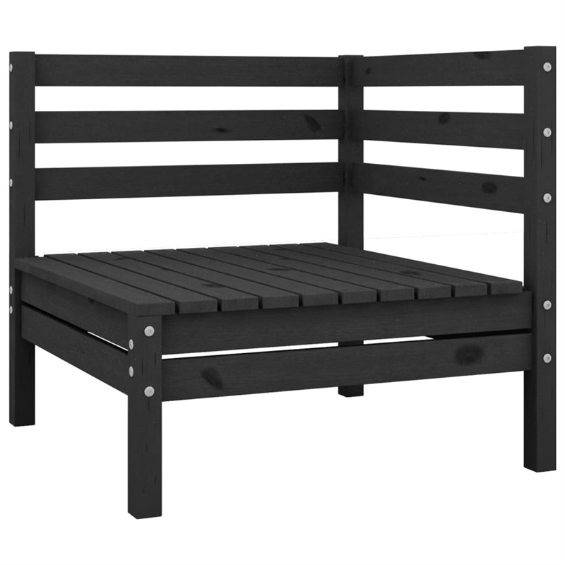 vidaXL Wood Medium Garden Lounge Set in Black