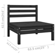 vidaXL Wood Medium Garden Lounge Set in Black
