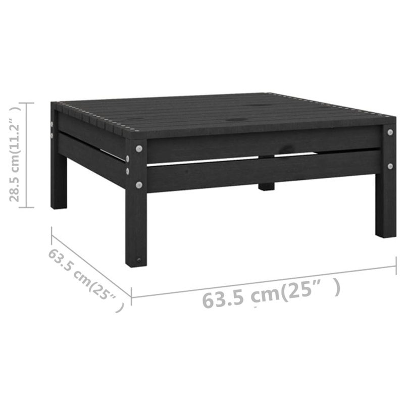 vidaXL Wood Medium Garden Lounge Set in Black