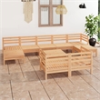 vidaXL 10 Piece Wood Large Garden Lounge Set in Natural
