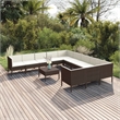 vidaXL Poly Rattan Large Garden Lounge Set in Brown